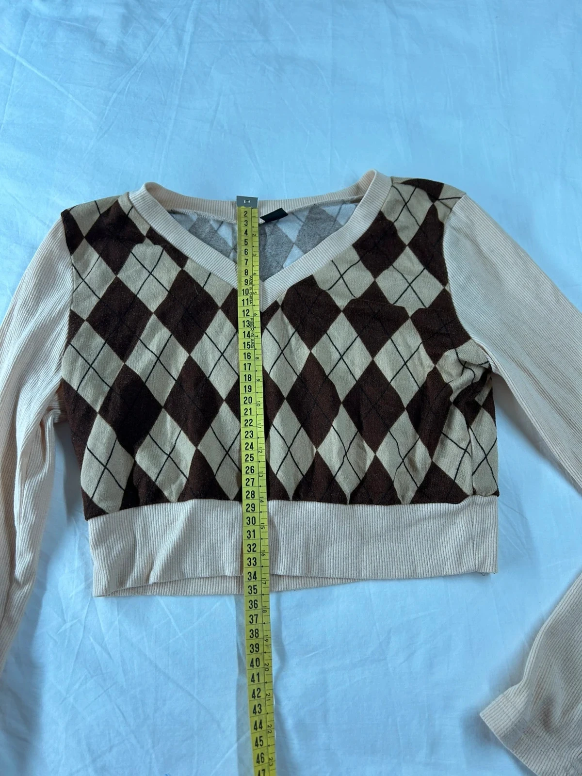 Vintage beige bruin gemotild sweatshirt – photo 7
